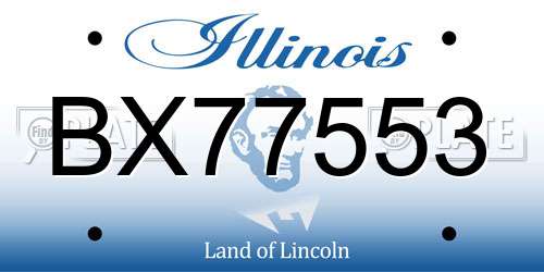 BX77553 Illinois License Plate
