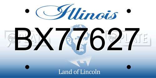 BX77627 Illinois License Plate