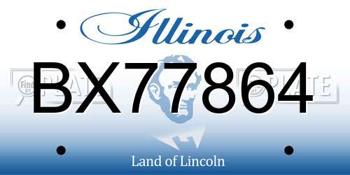 BX77864 Illinois License Plate