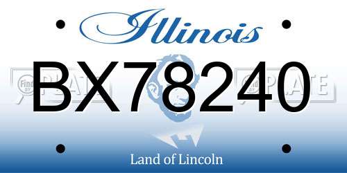 BX78240 Illinois License Plate