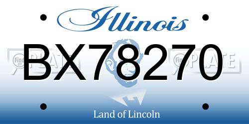 BX78270 Illinois License Plate