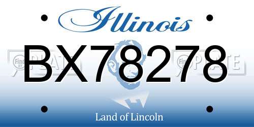 BX78278 Illinois License Plate