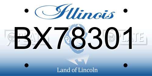 BX78301 Illinois License Plate