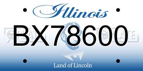 BX78600 Illinois License Plate