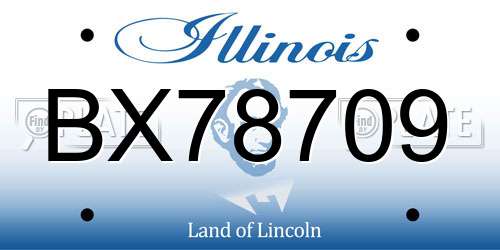 BX78709 Illinois License Plate