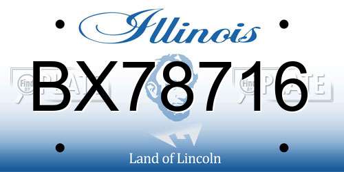 BX78716 Illinois License Plate
