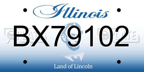 BX79102 Illinois License Plate