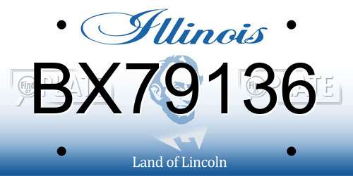 BX79136 Illinois License Plate