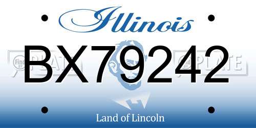 BX79242 Illinois License Plate