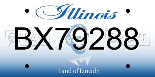 BX79288 Illinois License Plate