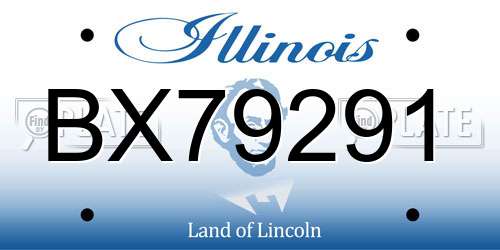 BX79291 Illinois License Plate
