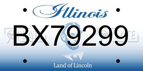 BX79299 Illinois License Plate