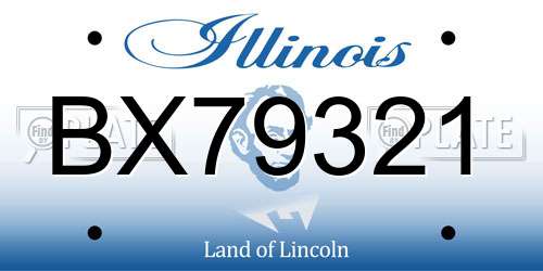 BX79321 Illinois License Plate