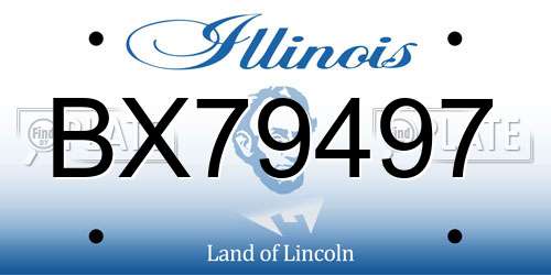 BX79497 Illinois License Plate