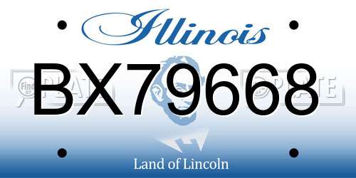 BX79668 Illinois License Plate