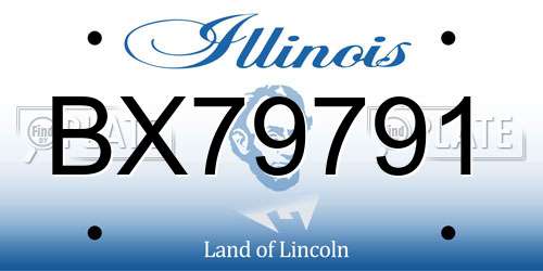 BX79791 Illinois License Plate