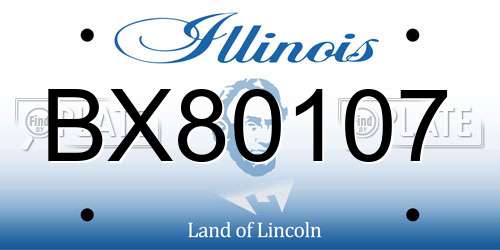 BX80107 Illinois License Plate
