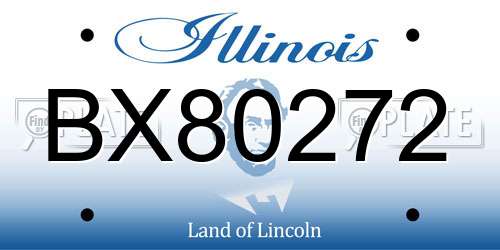 BX80272 Illinois License Plate