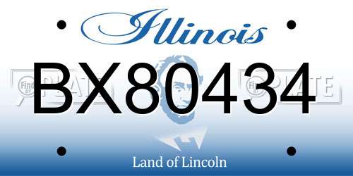 BX80434 Illinois License Plate