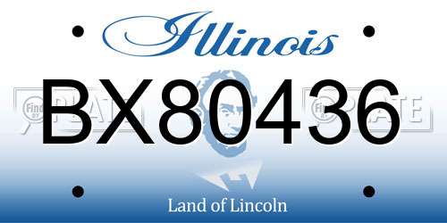BX80436 Illinois License Plate