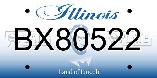 BX80522 Illinois License Plate