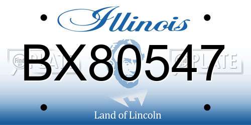 BX80547 Illinois License Plate