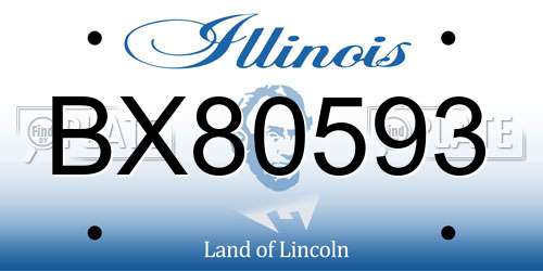 BX80593 Illinois License Plate