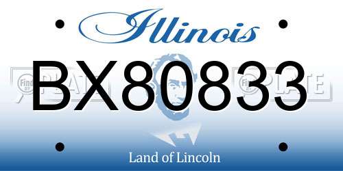BX80833 Illinois License Plate