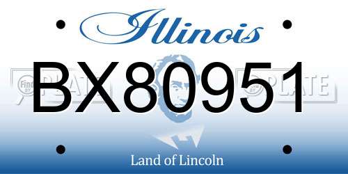 BX80951 Illinois License Plate