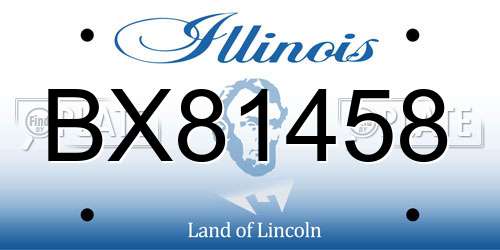 BX81458 Illinois License Plate