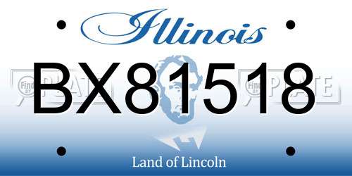 BX81518 Illinois License Plate