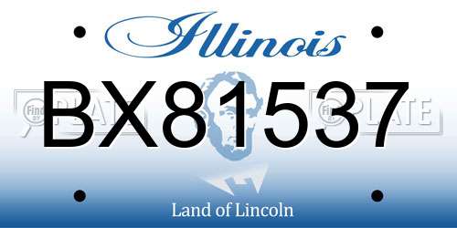 BX81537 Illinois License Plate