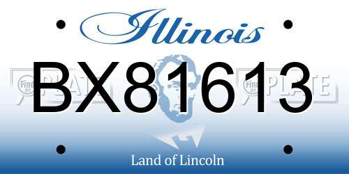 BX81613 Illinois License Plate