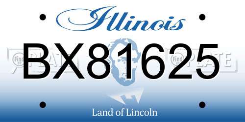 BX81625 Illinois License Plate