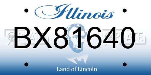 BX81640 Illinois License Plate