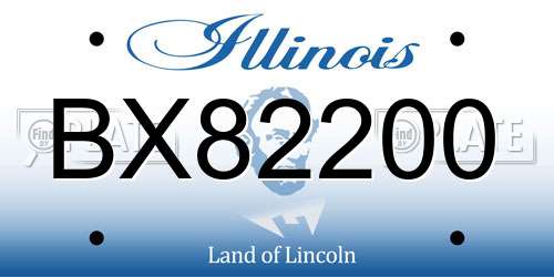 BX82200 Illinois License Plate