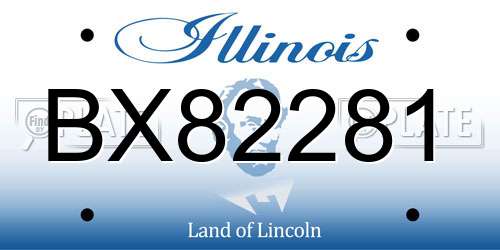 BX82281 Illinois License Plate