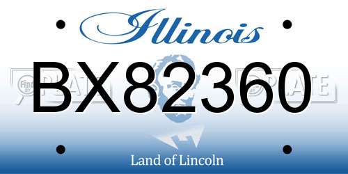BX82360 Illinois License Plate