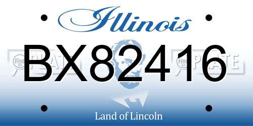 BX82416 Illinois License Plate