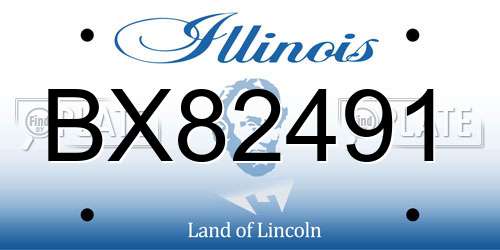 BX82491 Illinois License Plate