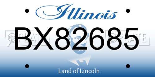 BX82685 Illinois License Plate