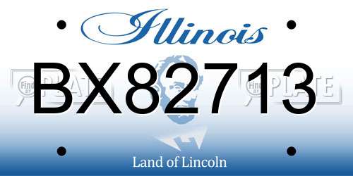 BX82713 Illinois License Plate