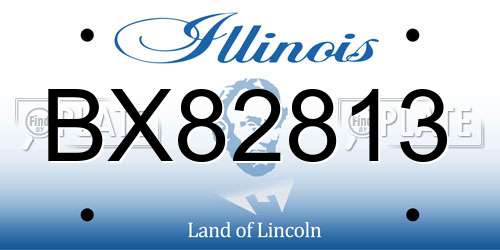 BX82813 Illinois License Plate