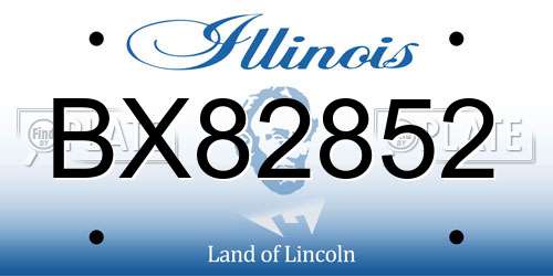 BX82852 Illinois License Plate
