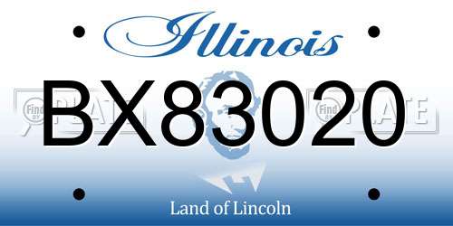 BX83020 Illinois License Plate