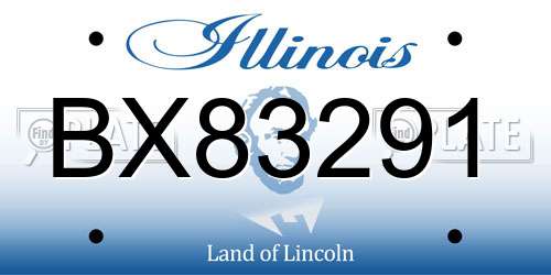 BX83291 Illinois License Plate