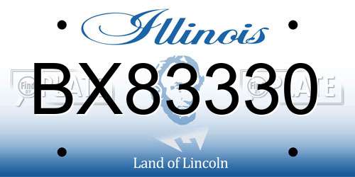 BX83330 Illinois License Plate