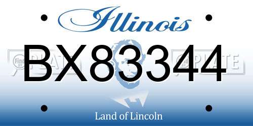 BX83344 Illinois License Plate