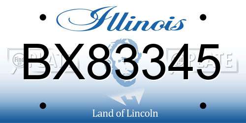 BX83345 Illinois License Plate