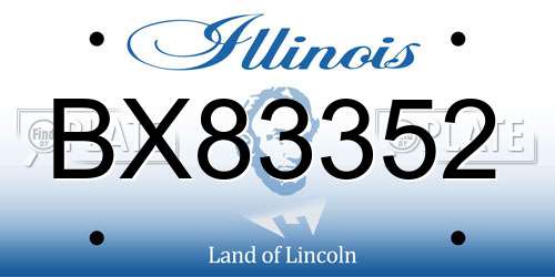 BX83352 Illinois License Plate